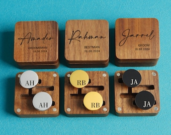 Engraved Groomsmen Gifts, Cufflinks Set, Grooms men Proposal, Personalized Wedding Groomsman Cufflinks, Best Man Gift, Engraved Cuff Links