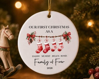 Personalised Family Of Two-Seven Christmas Ornament, Baby First Christmas Tree Ornament, First Christmas Ornament 2026