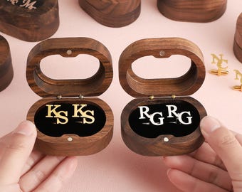 Personalisierte Groomsmen Manschettenknöpfe, Manschettenknöpfe mit benutzerdefinierter Initiale, Groomsmen Geschenke, Hochzeit Manschettenknöpfe für Bräutigam Trauzeuge Geschenke