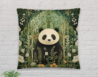 Cute Panda Pillow | Feng Shui Decor for Balance & Tranquility | Asian Nature-Inspired Cushion | Zen Home Accent, Relaxing Housewarming Gifts