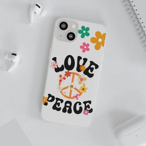 Hippie Love Peace Phone Case: Vintage Floral Design