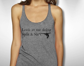 Fun Pole Dance Meme Tank Top: Girly Aerial Fitness Shirt
