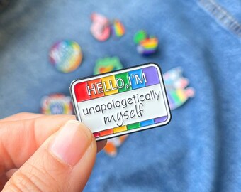 Hello Badge Pride Month Rainbow Pin Gift Pride Month LGBTQ Gay Pride Pin Love Pride Enamel Brooch Pride Pin Gift Queer Brooch for Shirt Yas