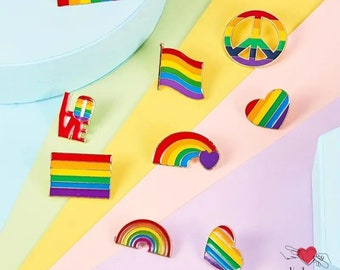 Rainbow Pride Month Enamel Pin Gift LGBTQ+ Gay Pride Pin for Jacket LGBTQIA Enamel Brooch for Bag Gift Queer Right Love Badge Celebrate Gift