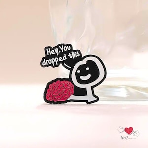 Quirky Lost Your Mind Enamel Pin Adult Humor Gift for Student Cute Stick Figure Pin No Brain Sarcasm Adulting Gift for Friend Brooch for Bag