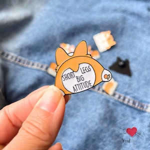 Kawaii Corgi Butt Enamel Pin Gift for Dog Mom Corgi Love Pin for Lanyard Dog Dad Brooch Dog Lover Pin for Jacket Backpack Fun Saying Corgi