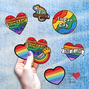 Rainbow Pride Month LGBTQ Embroidery Patch Iron On Applique Love DIY Craft Embroidered Gay Patch Shirt Jacket Patch Love Applique Craft Gift