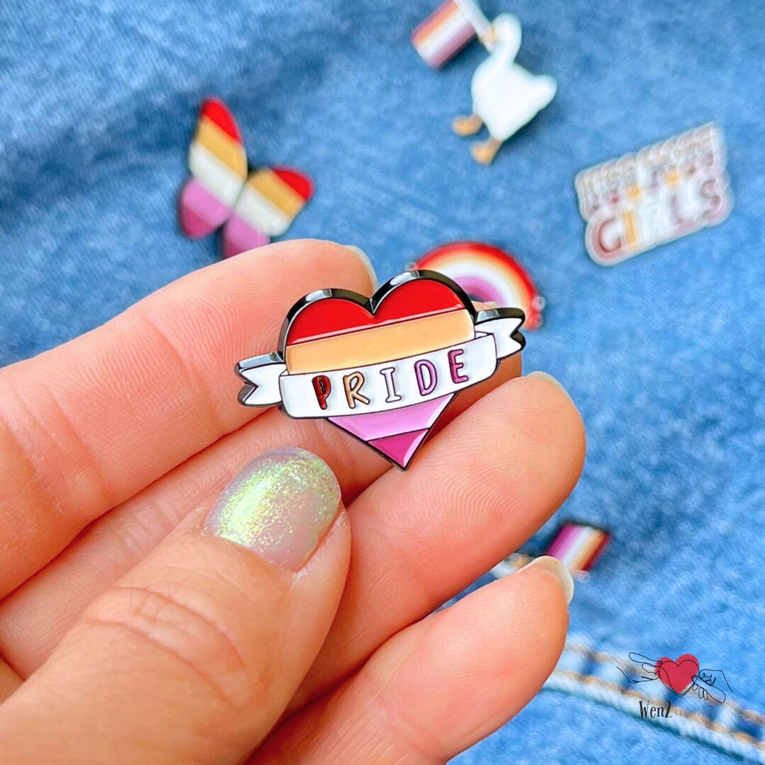 Duck Lesbian Pride Month Enamel Pin Gift LGBTQ+ Lesbian Rainbow Flag ...