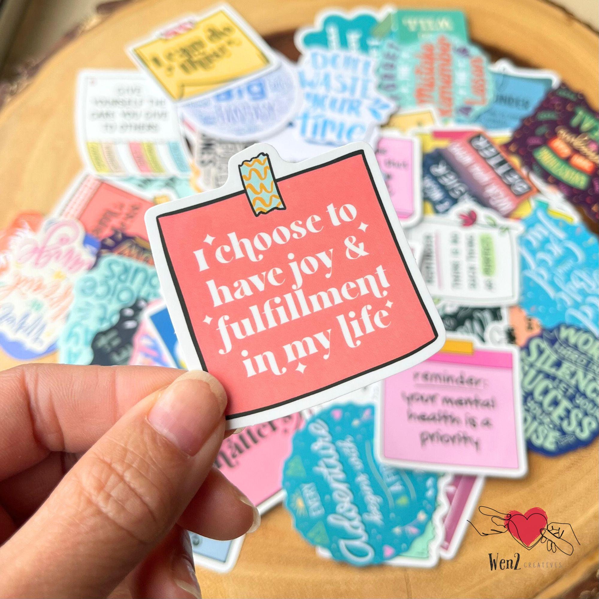 Affirmation Self Love Sticker Inspirational Word Manifestation Decal for Laptop Water Bottle Sticker Gift Friend Mental Health Encouragement