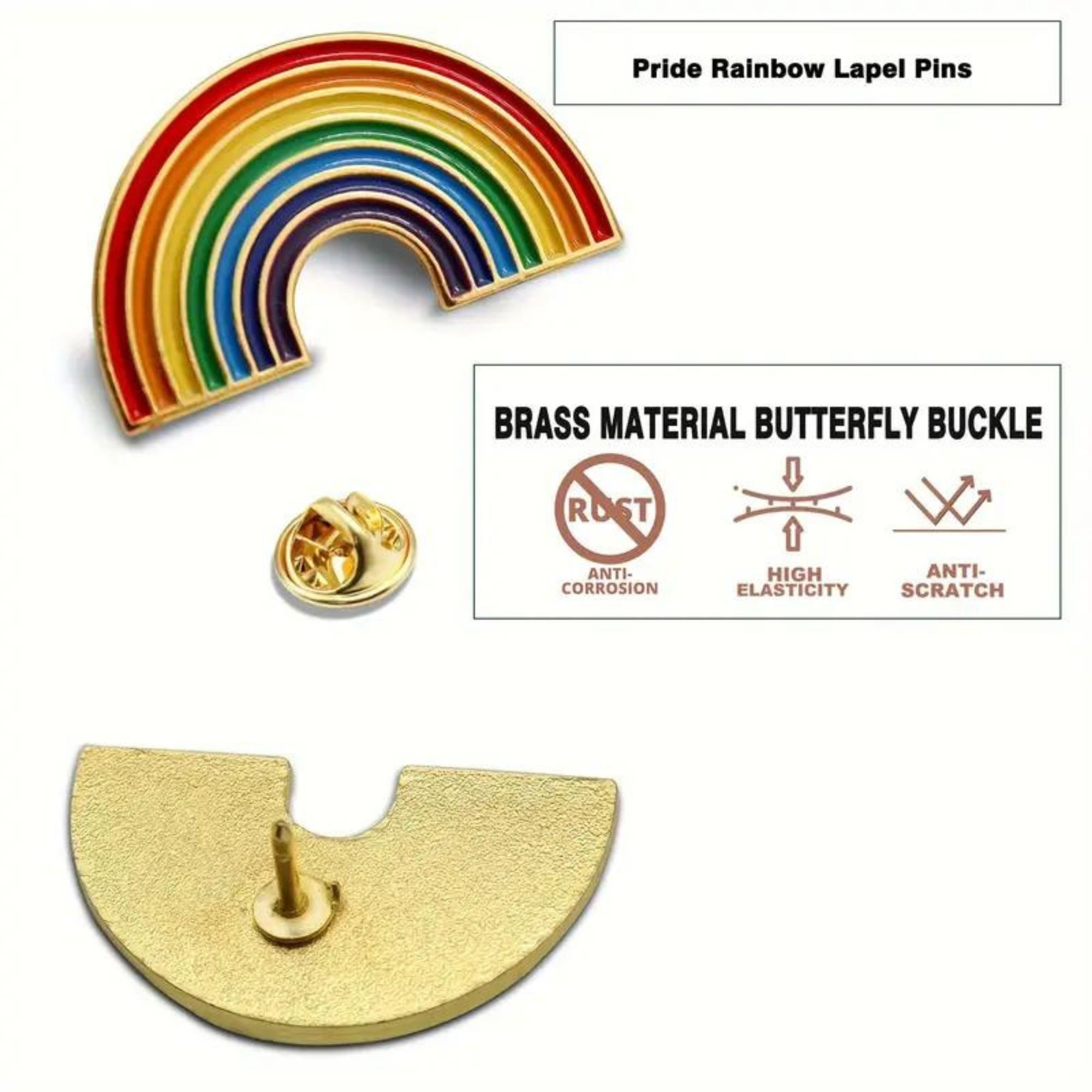 Rainbow Pride Flag Enamel Pin Pride Month LGBTQ Gay Pride Pin for Bag ...