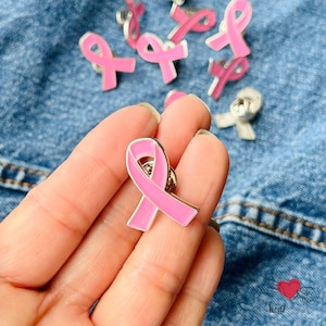 Pink Ribbon Enamel Pin October Breast Cancer Awareness Pin Gift for Women Health Cancer Survivor Support Brooch for Layard Cancer Warrior