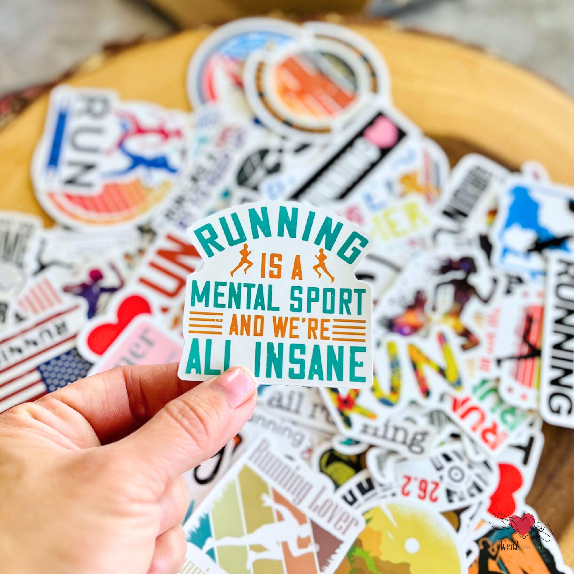 Fun Motivational Running Sticker Fit Runner Vinyl Decal Trail Run Meet ...