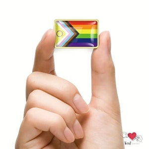 Progressive Flag Enamel Pin Pride Month Gift LGBTQ Gay Pride Pin for Jacket LGBTQIA Pin for Bag Queer Lapel Brooch Inclusive Pride Flag Gift