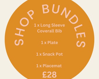 Weaning Bundle - Coverall Bib, Plate, Snack Pot & Placemat
