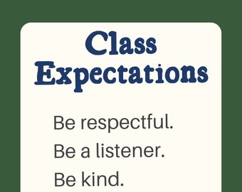 Classroom Expectations. Class posters and expectations.