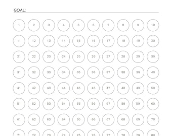 100 Days: Exercise Tracker, fitness log challenge, workout journal, run walk weights bike gym, printable