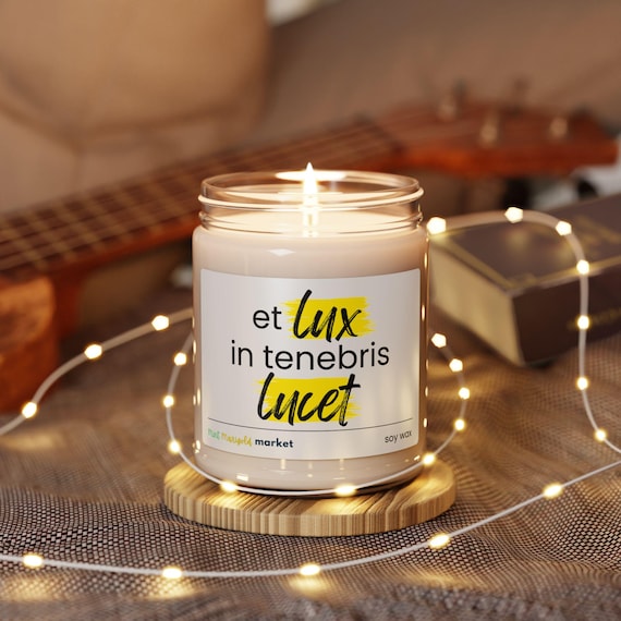 Et Lux in Tenebris Lucet Candle: Latin Verse Soy Candle