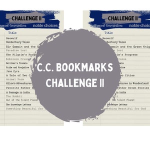 Puede incluir: Una lista de libros clásicos para un desafío de lectura. La lista incluye títulos como Beowulf, Cuentos de Canterbury, Sir Gawain y el Caballero Verde, Paraíso Perdido, El Progreso del Peregrino, Robinson Crusoe, Los Viajes de Gulliver, Orgullo y Prejuicio, Jane Eyre, Un Cuento de Navidad, La Granja de los Animales, Las Aventuras de Alicia en el País de las Maravillas, Historias del Padre Brown, Un Pasaje a la India, El Hobbit, Fuera del Planeta Silencioso, Las Cartas de Screwtape y Algo Bello para Dios.