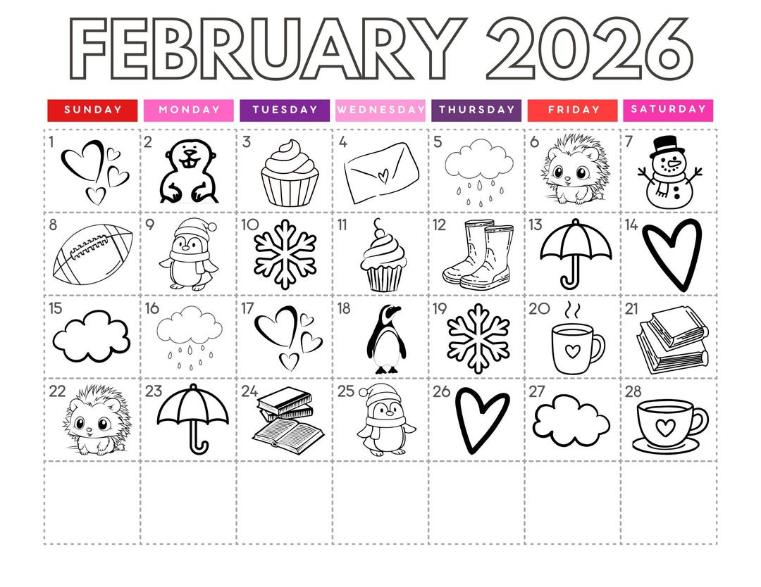 February Chart Tracker, Monthly Reading Chart Printable, Habit Tracking ...