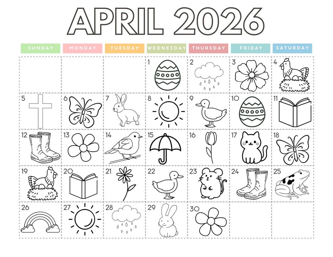 April Chart Tracker, Monthly Reading Chart Printable, Habit Tracking ...