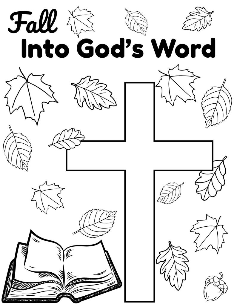 Fall Into God's Word Coloring Page: Preschool & Elementary (printable ...