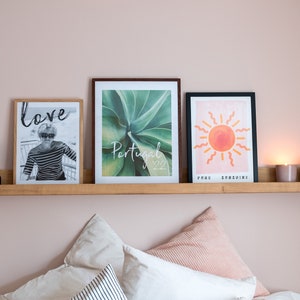 Picture Shelf Ledge Handcrafted from Solid Oak, Floating Wooden Bedroom, Lounge or Kitchen Shelf