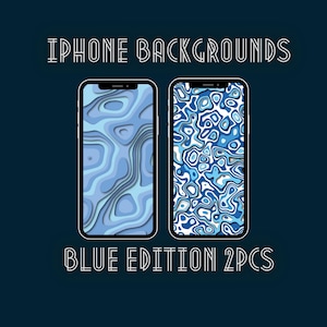 Iphone wallpaper | Topographic Background | 2x Blue pack