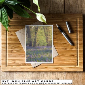 Carte postale jacinthe des bois - cartes d'art du pays de Galles - carte de voeux galloise - Mini impression 5 x 7 - photographie de nature originale