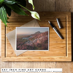 Stiperstones Heather Postcard - Tarjeta de Bellas Artes de Shropshire Hills - Tarjeta de saludos de la naturaleza del Reino Unido - Impresión 5x7 - Fotografía de paisaje original