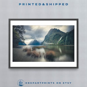 Milford Sound/Piopiotahi Landscape Print, Fiordland Nature Photography, Framed Print Of New Zealand, Premium Quality New Zealand Wall Art