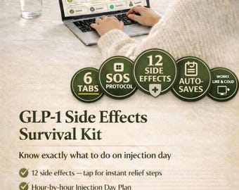 GLP-1 Side Effects Survival Kit | Works Like an App — No Subscription | Injection Day Plan SOS Protocol | Digital Download