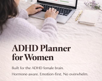 Interactive ADHD Planner for Women | Works Like an App — No Subscription | Cycle Tracker, RSD Tools, Daily Reset System (Digital Download)