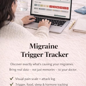 Interactive Migraine Tracker | Works Like an App — No Subscription | Trigger Log, Pain Scale, Headache Journal (Digital Download)