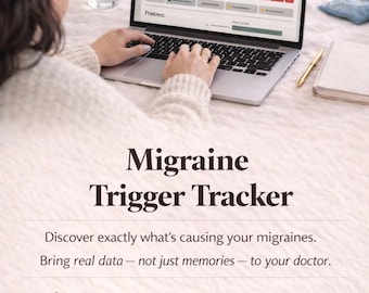 Interactive Migraine Tracker | Works Like an App — No Subscription | Trigger Log, Pain Scale, Headache Journal (Digital Download)