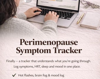 Interactive Perimenopause Symptom Tracker | Works Like an App — No Subscription | Hot Flash Mood Sleep HRT Journal (Digital Download)