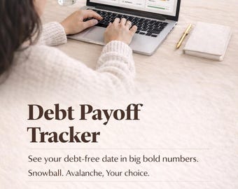 Interactive Debt Payoff Tracker | Works Like an App — No Subscription | Snowball Avalanche Calculator | Digital Finance Planner