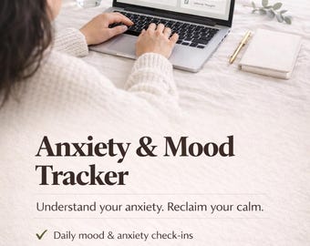 Interactive Anxiety & Mood Tracker | Works Like an App — No Subscription | CBT Journal, Breathing Exercises (Digital Download)