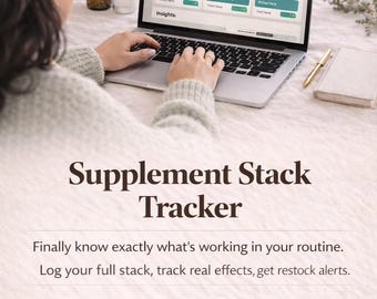 Interactive Supplement Stack Tracker | Works Like an App — No Subscription | Vitamin Log, Effects Journal, Restock Alerts (Digital Download)