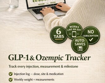 Interactive GLP-1 & Ozempic Tracker | Works Like an App — No Subscription | Weight Loss Log, Injection Tracker (Digital Download)