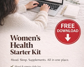 Interactive Women's Health Starter Kit | Works Like an App — No Subscription | Mood Sleep Supplement Log (Digital Download)