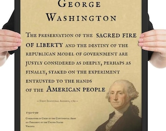 George Washington Quote Wall Art – Founding Fathers-print – patriottisch decor – Amerikaanse geschiedeniskunst – Words That Built a Nation-serie nr. 2