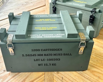 Handcrafted Wooden Ammo Box – Caliber Collection, Military Style