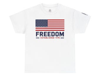 American Flag Freedom T-Shirt | Established 1776, Patriotic Tee