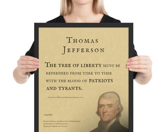 Thomas Jefferson Quote Wall Art – Founding Fathers-print – patriottisch decor – American History Art – Words That Built a Nation-serie nr. 3