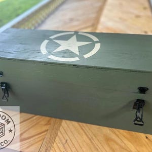 Custom Wood Ammo Crate Foot Locker – Lockable, Large, Heavy Duty Storage Box, Veteran Gift, Military Keepsake Chest