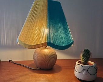 Recycled "Tulip" lampshade in cotton threads - 6 sides -