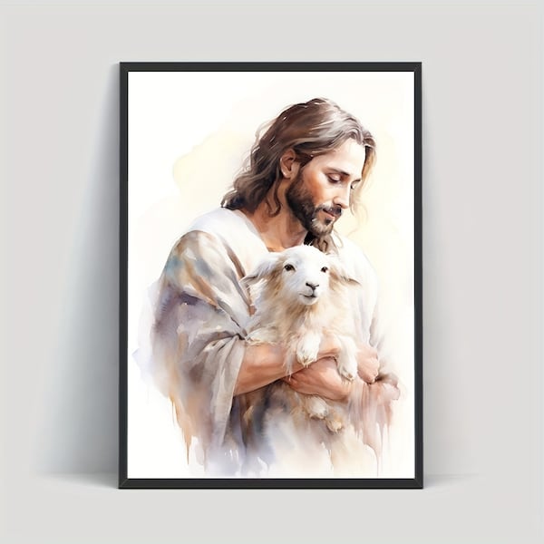 peinture  sur Toile , Portrait Jesus , Toile Murale Émouvante,  Jésus Christ , Jesus Christ Canvas ,  Bible Wall Art,  cadeau chrétiens