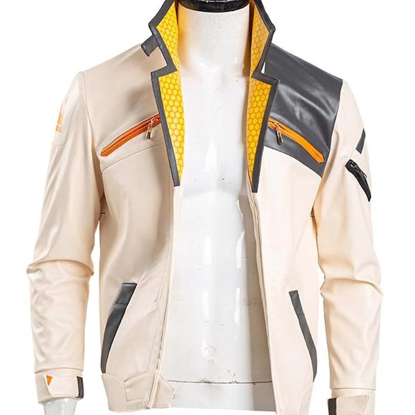 Phoenix Agent Fiery White Faux Jacket - Video Game Jacket