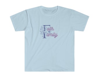 Camiseta cristiana Faith Family / Ropa religiosa, camiseta unisex de algodón