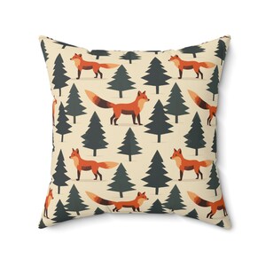Red Fox - Spun Polyester Square Pillow